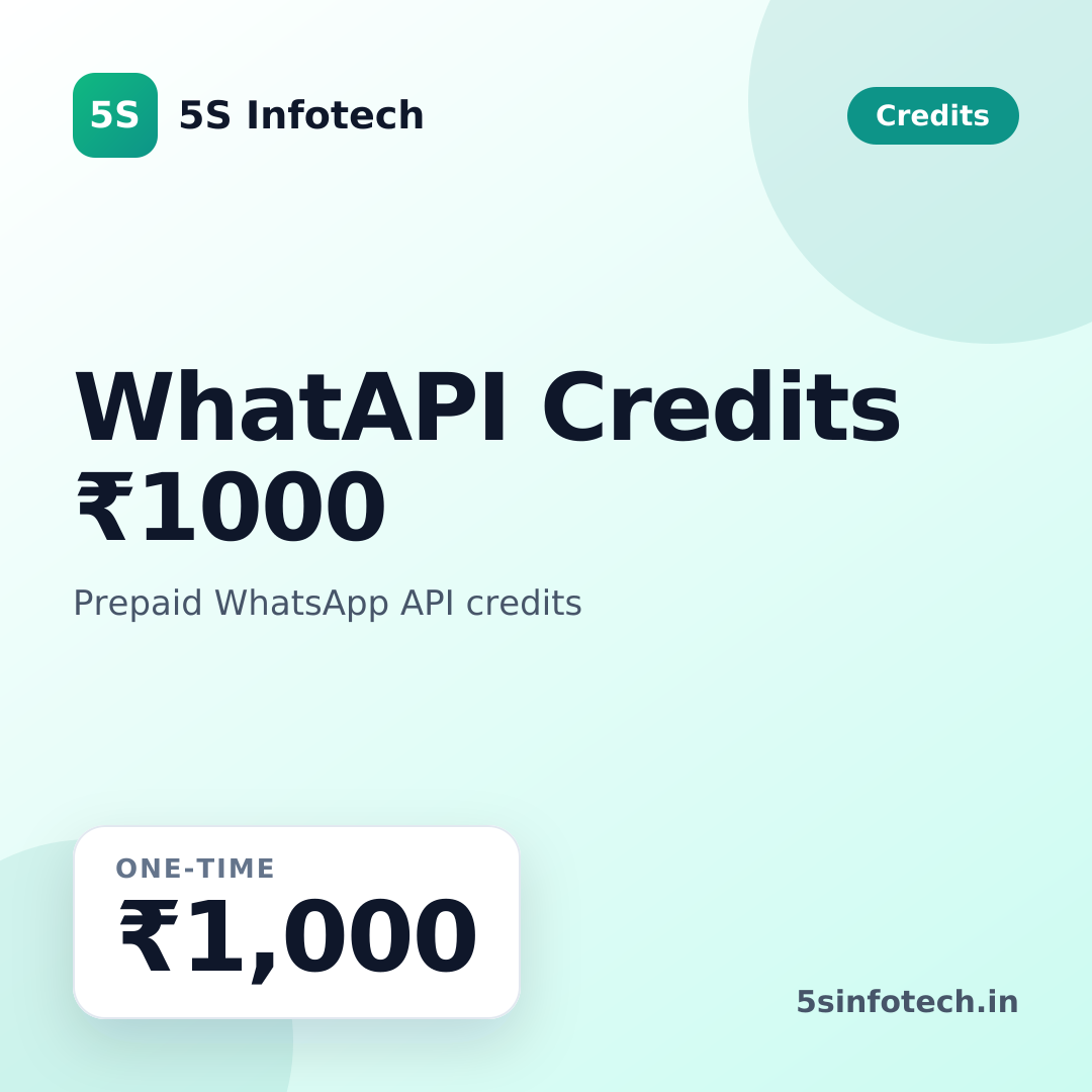 WhatAPI Credits ₹1000